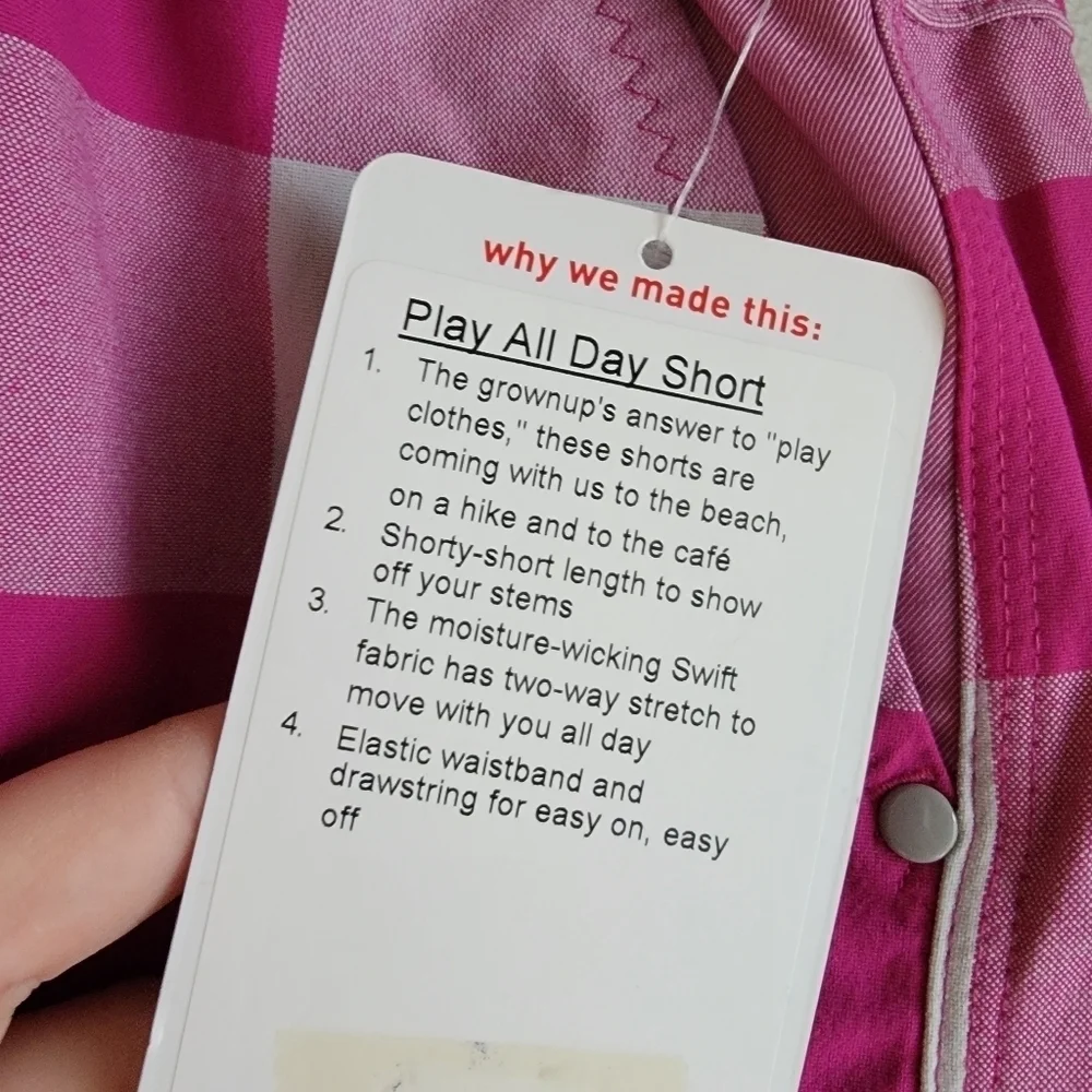Lululemon Play All Day Short size 4 NWT
